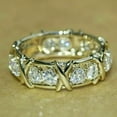 thumbnail image 1 of 2Ct Round Cut Lab-Created Diamond Engagement Eternity Ring 14K Yellow Gold Plated Silver, 1 of 4
