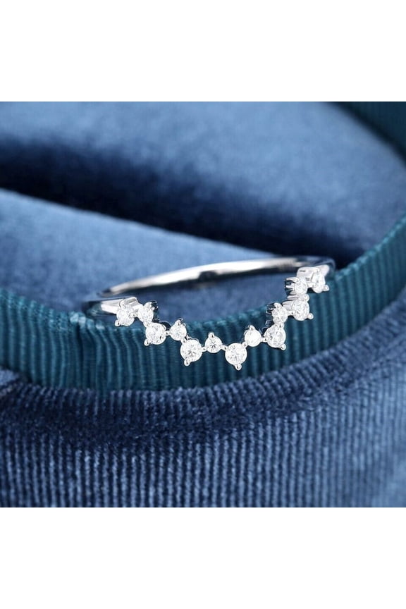 Wedding Band Anniversary Ring 2 Ct Round Diamond 14K White Gold Finish