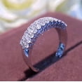 thumbnail image 1 of 2Ct Round Cut Lab Created Diamond Half Eternity Band Promise Ring 14K White Gold Plated Silver, 1 of 4