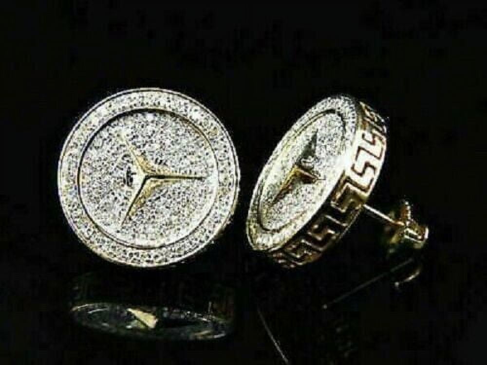 2Ct Round Cut Lab Created Diamond Men's Cluster Stud Earrings 925 Sterling Silver