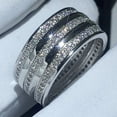 thumbnail image 1 of 2Ct Round Cut Lab Created Diamond Men's Wedding Band Ring 14K White Gold Plated, 1 of 2