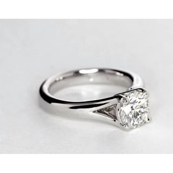2Ct Round Cut Lab Created Diamond Solitaire Womens Engagement Ring 14K White Gold Plated Silver