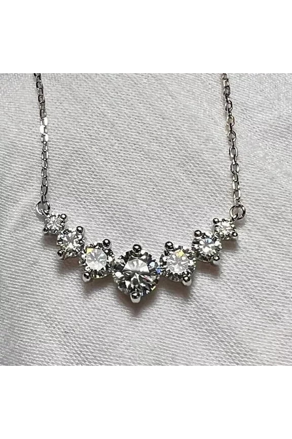 2Ct Round Cut Lab Created Diamond With Chain Pendant Necklace 14K White Gold Plated Silver 18"