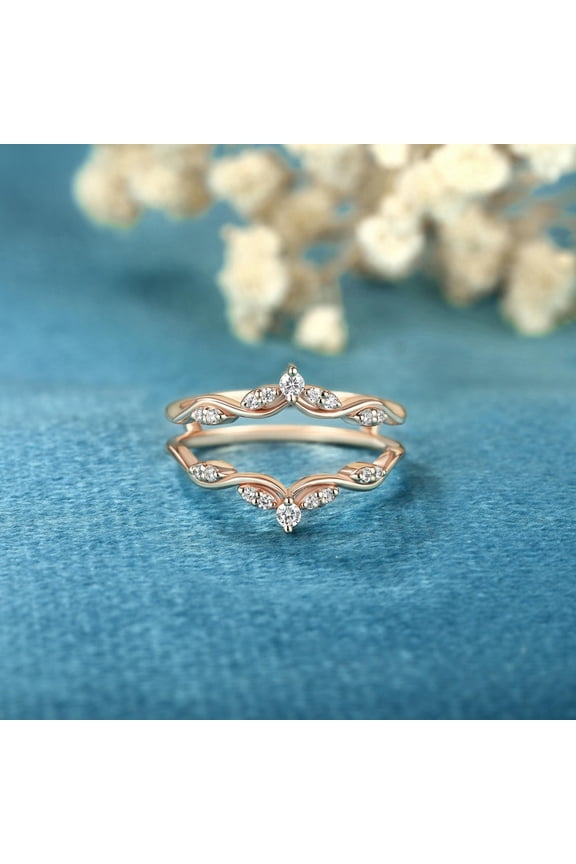 2Ct Round Cut Lab Created Diamond Women Enhancer Wrap Guard Ring 14K Rose Gold Plated