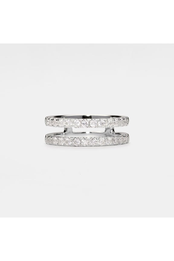2Ct Round Cut Lab Created Diamond Women Enhancer Wrap Guard Ring 14K White Gold Plated