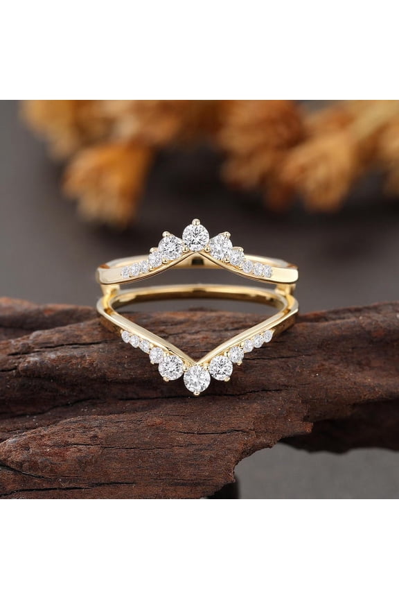 2Ct Round Cut Lab Created Diamond Women Enhancer Wrap Guard Ring 14K Yellow Gold Plated