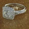 thumbnail image 1 of 2Ct Round Cut Lab Created Diamond Women's Double Halo Engagement Ring 14k White Gold Plated, 1 of 1