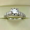 thumbnail image 1 of 2Ct Round Cut Lab Created Diamond Women's Engagement Ring Band 14k White Gold Plated, 1 of 4