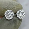 thumbnail image 1 of 2Ct Round Cut Lab Created Diamond Women's Stud Earrings 14K White Gold Plated, 1 of 5