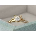 thumbnail image 1 of 2Ct Round Cut Lab Created Diamond Women's Wedding Cat Ring 14K Yellow Gold Plated, 1 of 4