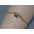 thumbnail image 1 of 2Ct Round Cut Lab Created Sapphire Evil Eye Bolo Bracelet 14K Yellow Gold Plated, 1 of 2