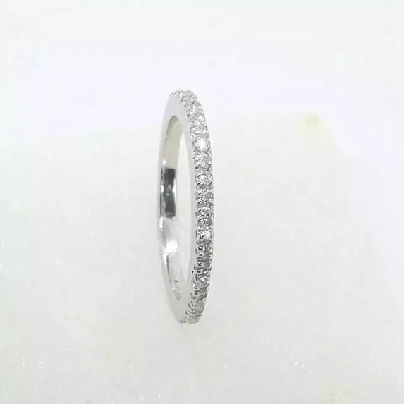2Ct Round Cut Lab-Created Women's Eternity Diamond Ring Band 14K White Gold Plated