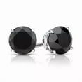 thumbnail image 1 of 2Ct Round Cut Lab-Created Women's Men's Black Diamond Stud Earrings 925 Sterling Silver, 1 of 2