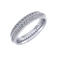 thumbnail image 1 of 2Ct Round Cut Natural Diamond 2Row Milgrain Anniversary Wedding Eternity Band Ring 10k Gold New IJ I1, 1 of 3