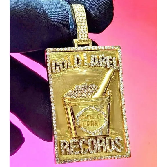 Lucky Jewels 1.20Ct Natural Moissanite Tester Pass Custom Name Pendant 14K Yellow Gold Plated