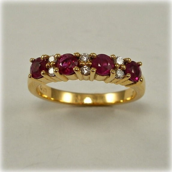 2Ct Round Cut Simualted Red Ruby Women's Wedding Gift Ring 14K Yellow Gold Plated