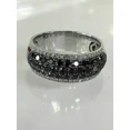 thumbnail image 1 of 2Ct Round Cut Simulated Black Diamond Pave Women's Wedding Band Ring 14K White Gold Plated 925 Silver, 1 of 5