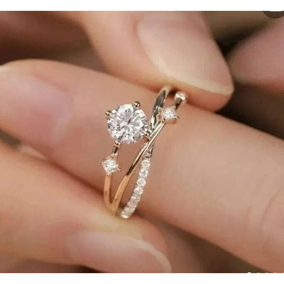 2 Ct Round Cut White Moissanite Women's Wedding Band 14K Rose Gold Plated