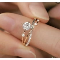 2 Ct Round Cut White Moissanite Women's Wedding Band 14K Rose Gold Plated