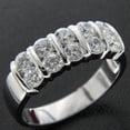 thumbnail image 1 of 2Ct Round Cut Simulated Diamond Bnad Two Row Women's Engagement Wedding Ring 14k White Gold Plated 925 Silver, 1 of 5