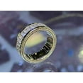 thumbnail image 1 of 2Ct Round Cut Simulated Diamond Full Eternity Men's Wedding Band Ring 14k Yellow Gold Plated Silver, 1 of 5