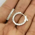 thumbnail image 1 of 2Ct Round Cut Simulated Diamond Huggie Hoop Earrings 14K White Gold Plated, 1 of 1