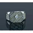 thumbnail image 1 of 2Ct Round Cut Simulated Diamond Wedding Men's Cluster Band Ring 14K White Gold Plated 925 Silver, 1 of 1