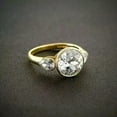 thumbnail image 1 of 2Ct Round Cut Simulated Diamond Wedding Women Three Stone Band Ring 14K Yellow Gold Plated 925 Sterling Silver, 1 of 3