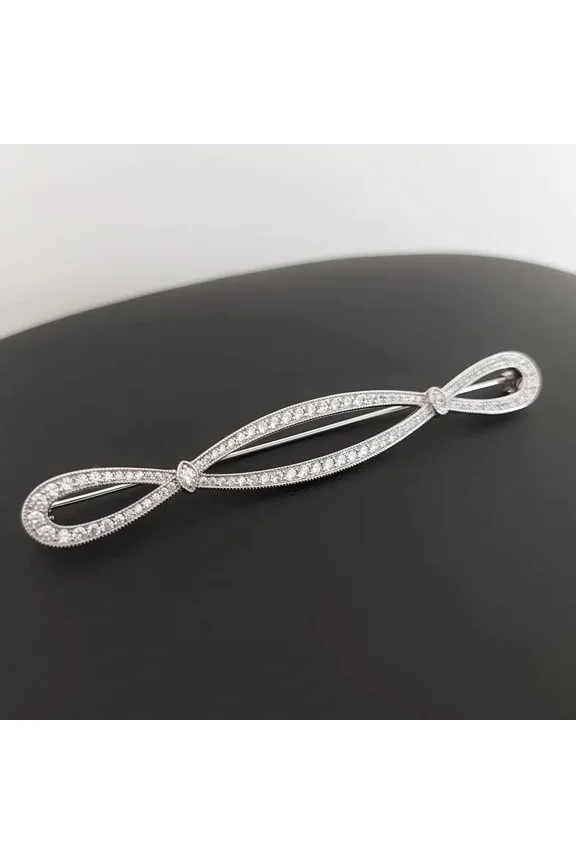 2Ct Round Cut Simulated Diamond Women Charm Brooch Pin 14k White Gold Plated 925 Sterling Silver For Her