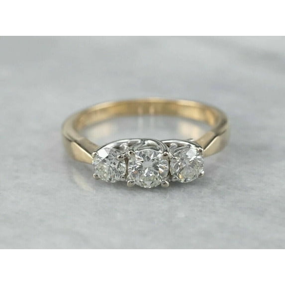 2Ct Round Cut Simulated Diamond Women's Engagement Gift Ring 14k Yellow Gold Plated