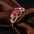 thumbnail image 1 of 2.10Ct Oval Cut Simulated Red Ruby Women's Engagement Ring 14K Rose Gold Plated, 1 of 2