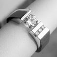 thumbnail image 1 of 2Ct 14K White Gold Plated Round Cut Lab Created Diamond Men's Wedding Band Ring, 1 of 4