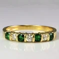 thumbnail image 1 of 2Ct Round Cut Simulated Green Emerald Half Eternity Women's Band Wedding Ring 14K Yellow Gold Plated 925 Silver, 1 of 4