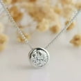 thumbnail image 1 of 2Ct Round Cut Simulated Solitaire Diamond Necklace 14K White Gold Finish, 1 of 2