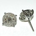 thumbnail image 1 of 2Ct Round Cut White Diamond Cluster Stud Earrings 14K White Gold Plated, 1 of 3