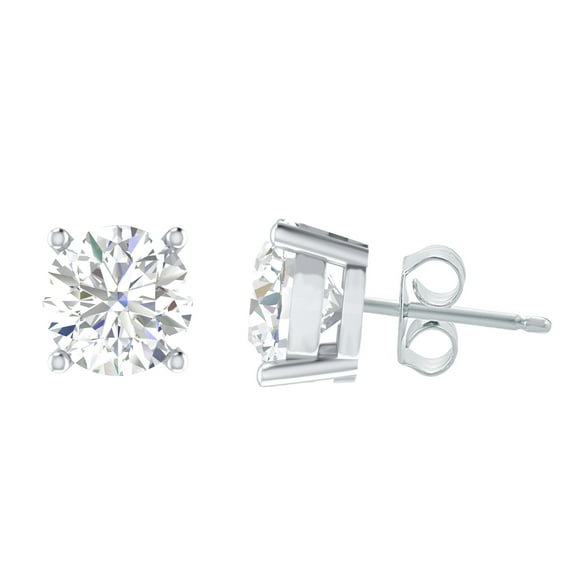 2Ct Round Diamond Stud Earrings 14K White Gold Lab Grown Stud Earrings