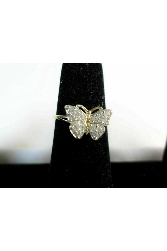 2Ct Round Lab-Created Diamond Butterfly Engagement Ring 14K Yellow Gold Plated