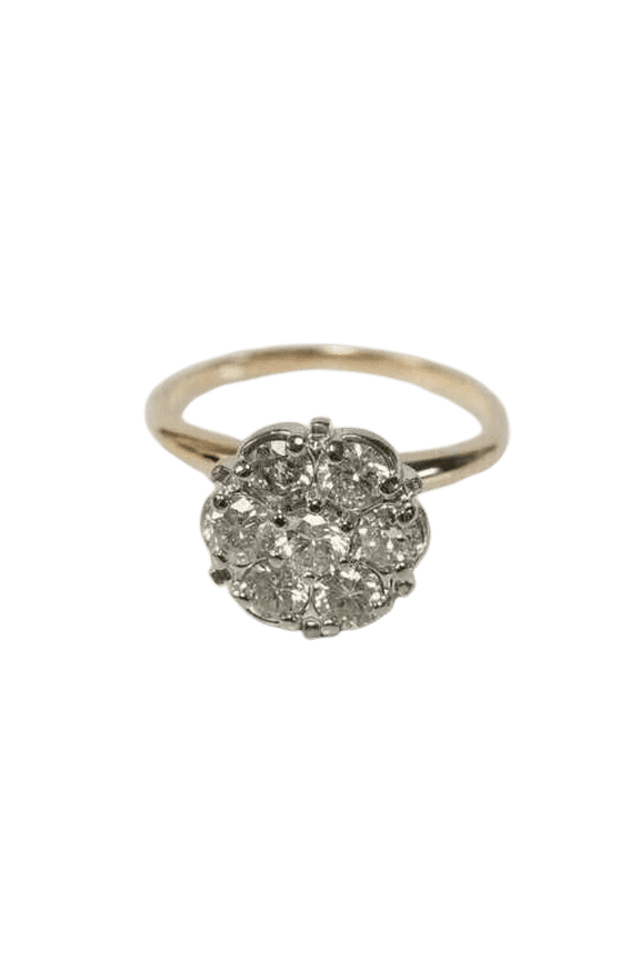 Flower D Lab-Created Diamond Ring 2 ct. t.w. 925 Sterling, Silver-Plated (Includes Ring)