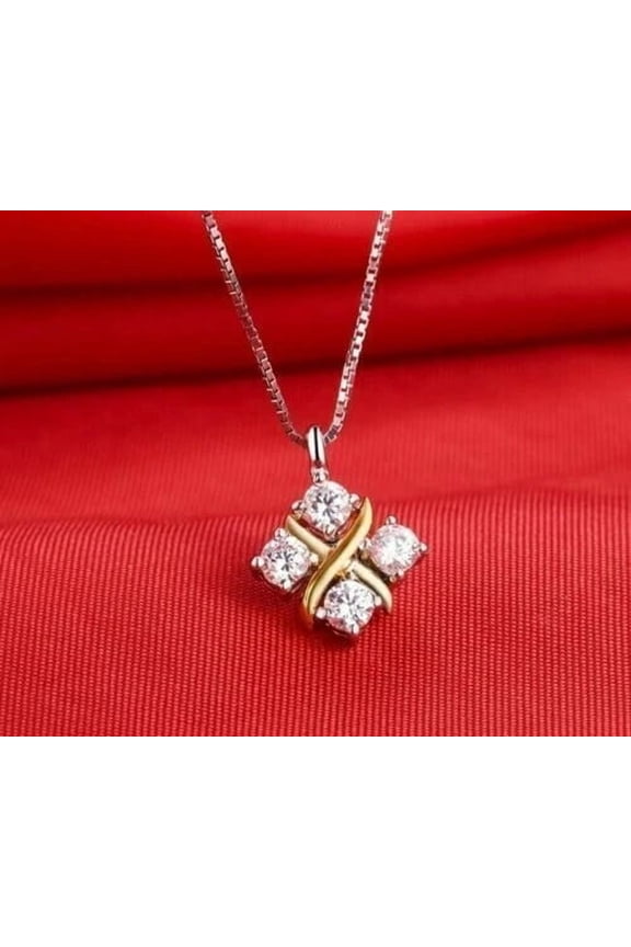 2Ct Round Lab Created Diamond Fire Flame Men's Pendant 14k Yellow Gold Plated