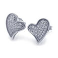 thumbnail image 1 of 2Ct Round Lab-Created Diamond Valentine Heart Stud Earring 14K White Gold Plated, 1 of 1