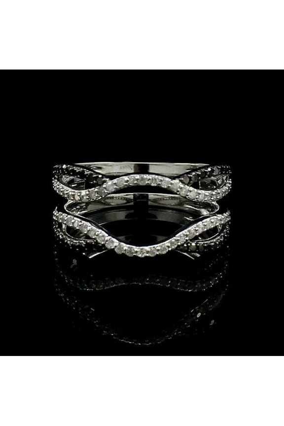 2Ct Round Lab-Created Diamond Wrap Enhancer Wedding Ring 14K White Gold Plated