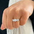 thumbnail image 1 of 2Ct Round Simulated Three Diamond Womens Engagement Ring 14K White Gold Plated, 1 of 2