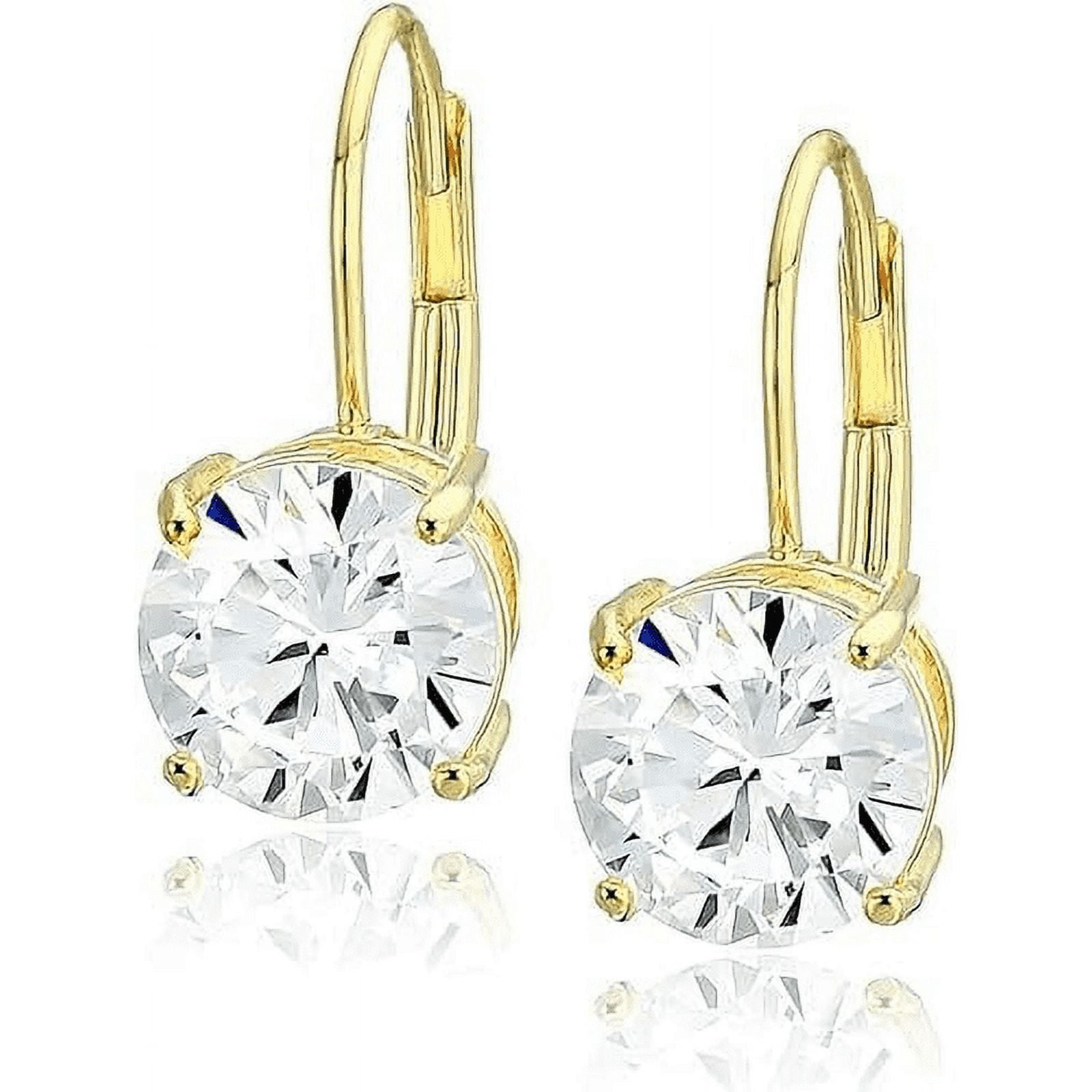 2Ctw Round Cut White Diamond Drop And Dangle Women's Earrings in 14K Yellow Gold Plated Silver