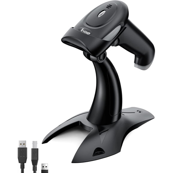 2D 1D Wireless Barcode Scanner with Stand, 3-in-1 Barcode Reader 2.4G Wireless & Bluetooth & Wired USB Connection, Handheld QR Scanner Compatible with iPhone, Mac, Android, Store, Warehouse...