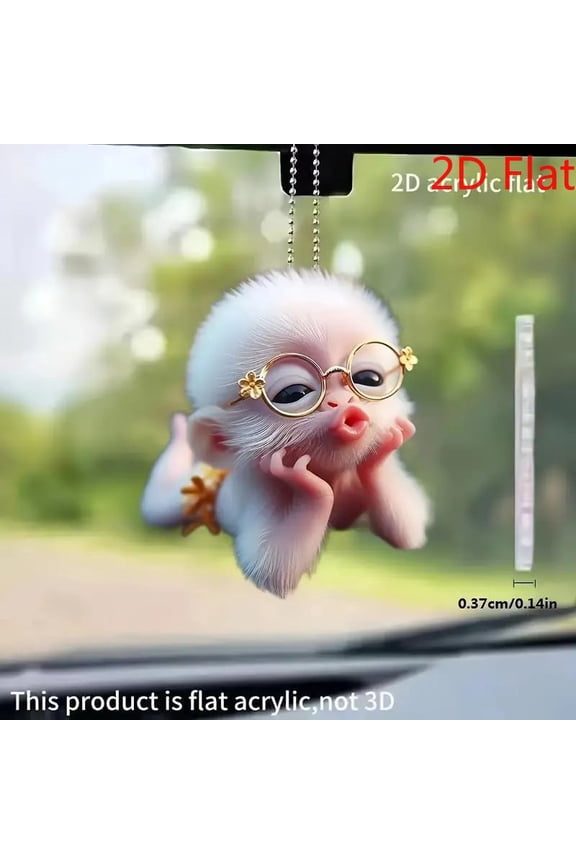 2D 1pcs Monkey Shaped Car Accessory Cute Monkey Acrylic Car Mirror Charm: Keychain, Backpack Pendant, Christmas Tree Ornament, Party Favors & Decor Y2K Christmas gift for friends