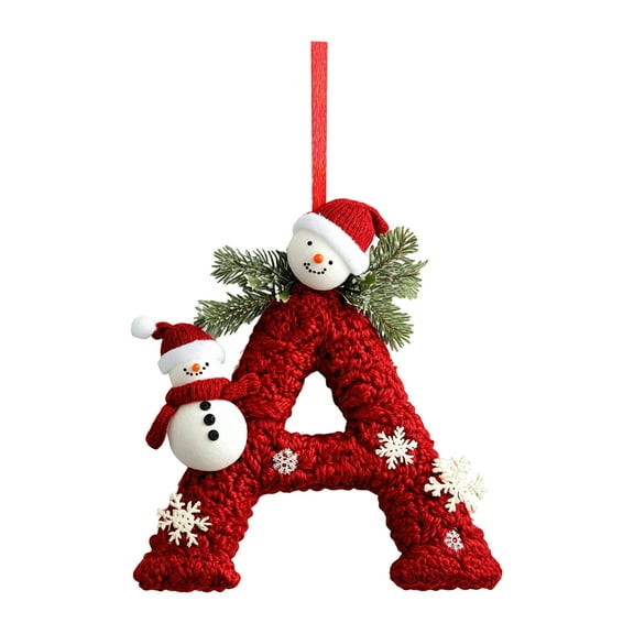 2D 26 Letter Christmas Ornaments, Acrylic Flat Christmas Tree Decor with Alphabet Design, Festive Hanging Ornament for Xmas Tree Home Decorations