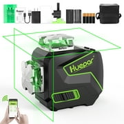 2D 8 Lines Self-leveling Laser Level, 2 x 360° Green Beam Cross Line Laser Level Tools with Bluetooth, Li-ion Battery and Magnetic Base