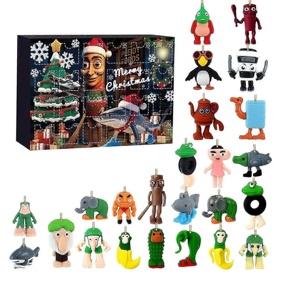 2D Acrylic Advent Calendar 2025 Kids Christmas Countdown Calendars, Advent Calendar, 24 pcs Brain Rot Holiday Ornament Collection, Xmas Gift for Teens