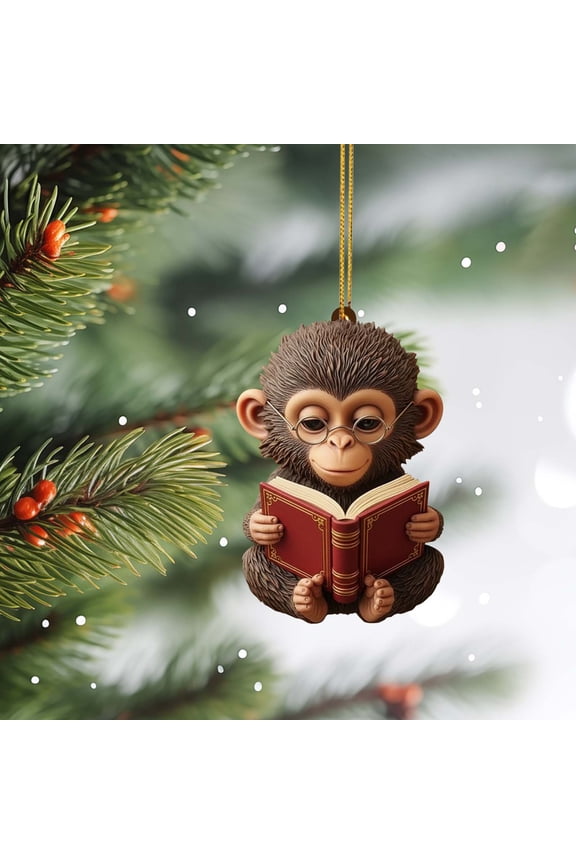 2D Acrylic Animal Monkey Charms, Cute Flat Animal Series Pendant for Backpack Keychain Car Rearview Mirror Decor, Lightweight Decorative Ornament for Kids Girls Daily Use