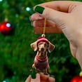 2D Acrylic Cartoon Christmas Doggy Christmas Tree Pendant Acrylic